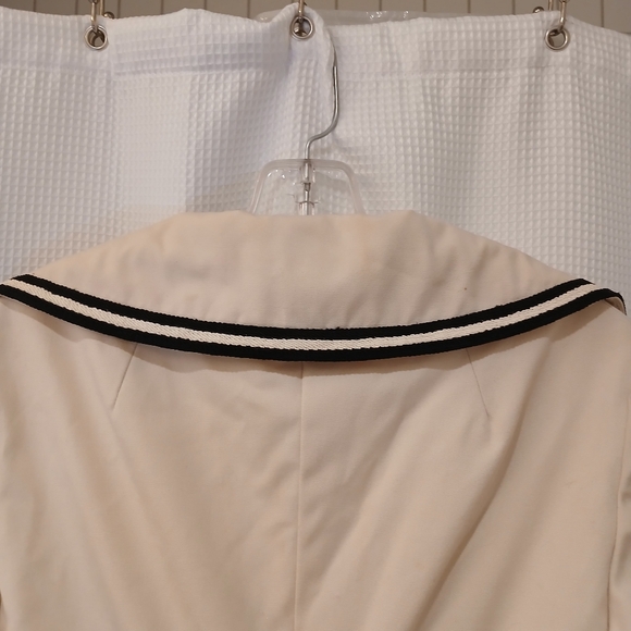 Vintage Count Romi Ivory/Khaki Trench Coat With Navy Details Size XS/S - Picture 8 of 16